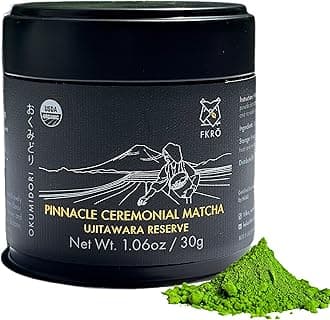 FKRO Organic Ceremonial Grade Matcha Green Tea Powder from Uji, Japan. 1st Harvest, Single Origin, Sugar-free. Flown in Fresh from Japan Every Month (30g/1.06oz) Tin