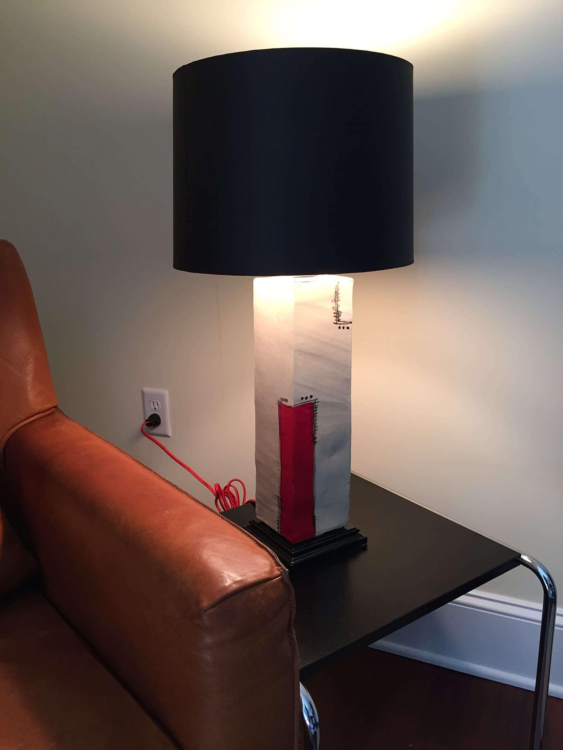 TALL Table Lamp" The Red Door" Motif