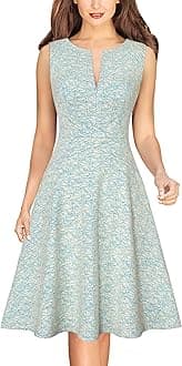 VFSHOW Womens Elegant Front Zipper Slim Work Business Office Party Cocktail Skater A-Line Dress