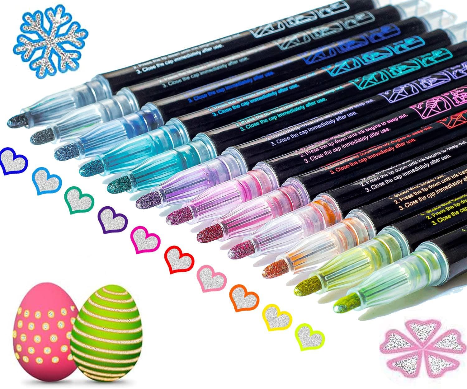 Muchchute Glitter Pens Outline Markers