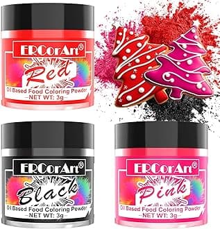 Oil Based Food Coloring Powder for Chocolate - 3 Colors Vibrant Edible Food Dye, Food Coloring Powder for Oil Based, Cake Decorating, Chocolate Melts,Candy Melts, DIY Crafts - 9 Gram