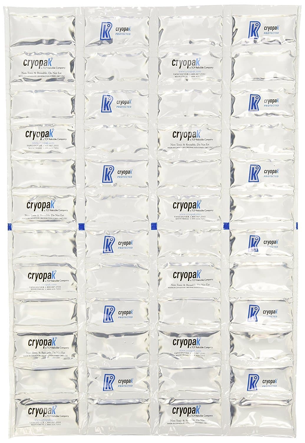 Cryopak 4 Large Multi Purpose Reusable 12 x 17 Non Toxic Ice Blanket Freeze Pack for Coolers Boating Fishing Camping Keep Food Fresh
