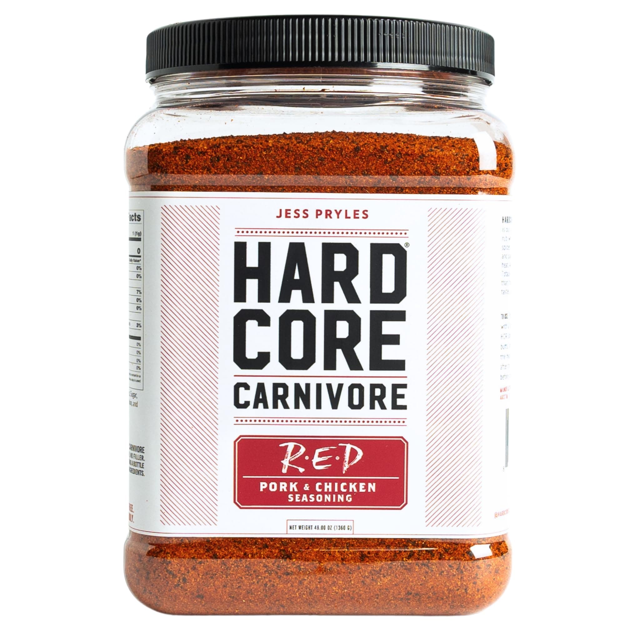 Hardcore Carnivore Red - All Purpose Seasoning (48 oz Mega Pack) Texas-Made, for Pork, Chicken, BBQ, Grilling and Smoking