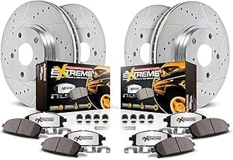 Power Stop K2070-36 Front and Rear Z36 Truck & Tow Brake Kit, Carbon Fiber Ceramic Brake Pads and Drilled/Slotted Brake Rotors