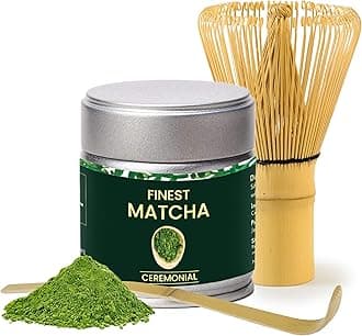 - Heapwell Superfoods AA Ceremonial Matcha Green Tea Essential Set | 30g Matcha, Bamboo Whisk & Scoop | Perfect for gifting