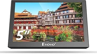 Eyoyo 5 inch Monitor, 800x480 Mini TFT LCD Screen Small Camera Video Monitor 1/4 Screw Hole with HDMI/VGA/AV Video Input for Car PC DVD DVR CCD DSLR-140° Wide Angle Metal Housing