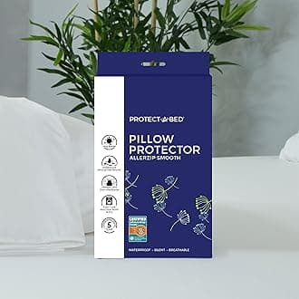 Protect-A-Bed, AllerZip Pillow Protector, Zippered, Waterproof, 2-pack, Queen Size