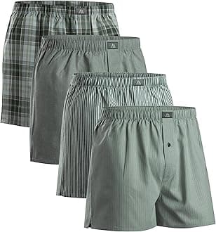 Men's 100% Cotton Woven Boxers (4 & 6-Pack) – Loose Fit, Breathable & Lightweight Comfort