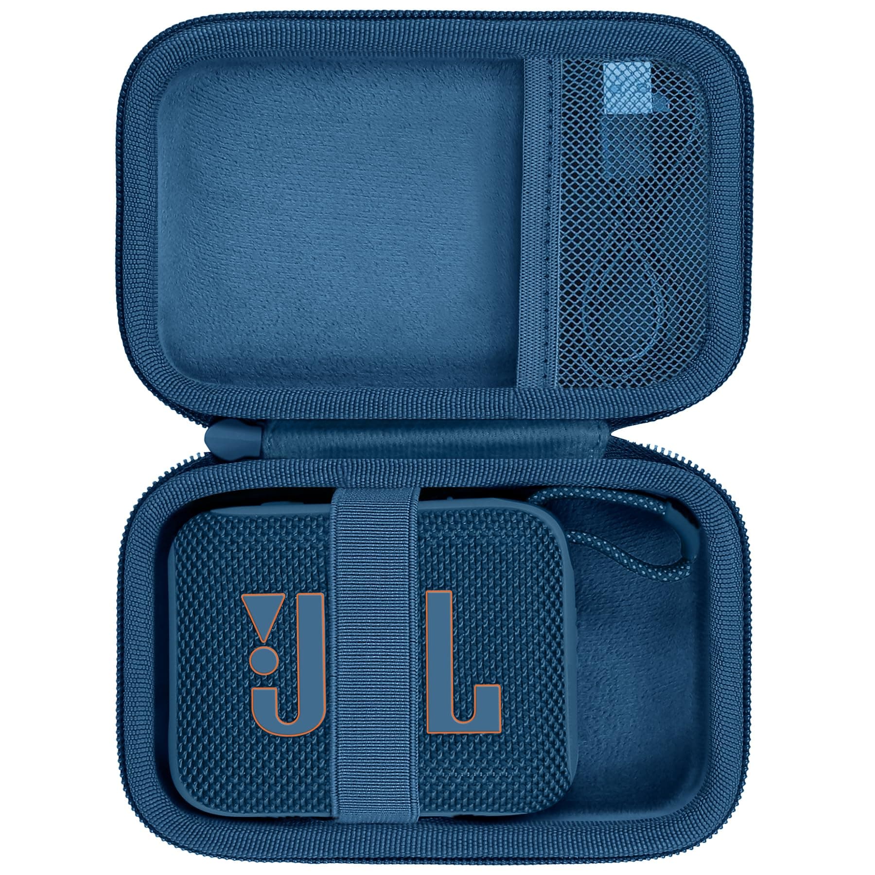 co2CREA Hard Carrying Case Replacement for JBL Go 4 Go3 Go 3 Eco Portable Speaker (Black Case + Inside Blue)