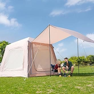 Inflatable Tent for Camping, Waterproof Oxford Large Blow Up Hot Tent with Pump, Easy Setup Inflatable Glamping House Air Tent for Family 4/6/8/10/12 People
