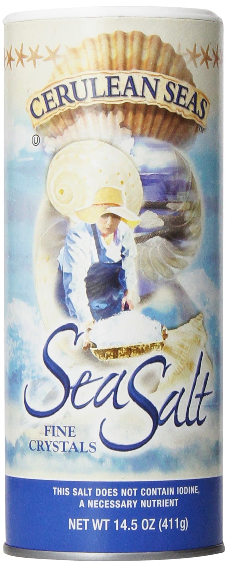 Cerulean Seas Fine Salt, 14.5 Ounce Boxes (Pack of 12)