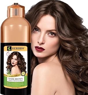 Hair Color Shampoo for Gray Hair Coverage&Color Transform with 9 Herbal Extracts –Long Lasting(6-8 Weeks),Shiny,Evenly Colored,Instant Hair Dye Shampoo&Conditioner, 500 Ml (DARK BROWN COLOR)