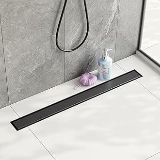Neodrain 28-Inch Black Linear Shower Drain,with 2-in-1 Flat & Tile Insert Shiny Black Cover, Rectangle Shower Floor Drain, Floor Shower Drain with Adjustable Leveling Feet, Hair Strainer
