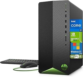 HP Pavilion Tower Desktop Computer, Intel 8-Core i7-11700F up to 4.9GHz, 16GB DDR4 RAM, 1TB PCIe SSD, GeForce GT 610 2GB, WiFi 6, Bluetooth, Type-C, RJ-45, HDMI, Windows 11 Pro, WE/PGPY