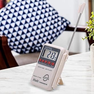 Thermocare Multi Stem Digital Thermometer with External Sensing Probe and Portable LCD Digital, Accurate Fast Response (White)