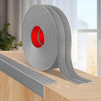 Flexible Wall Corner Protector Moulding Trim Peel and Stick Wall Corner Guards Edge Protector Self Adhesive Molding Trim Strip for Edge Ceiling (Light Gray Wood Grain, 1.6 in x 10 Ft)