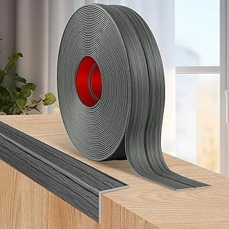 Flexible Wall Corner Protector Moulding Trim Peel and Stick Wall Corner Guards Edge Protector Self Adhesive Molding Trim Strip for Edge Ceiling (Deep Gray Wood Grain, 2.4 in x 20 Ft)
