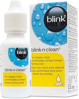 Blink-n-Clean Contact Lens Eye Drops for Dry Contact Lenses - Instant Cleaning and Moisturising for Dry Eyes - Refreshing & Lubricating Eye Drops Helps Maintain Lens Comfort, 15 ml