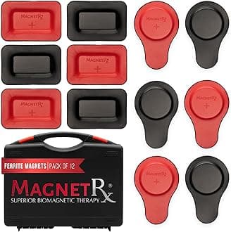MagnetRX® Biomagnetic Magnets Kit – Imanes para Biomagnetismo Médico – Dr Goiz Magnets for Biomagnetism Bio Magnet Pair – Round & Rectangular 3600 Gauss Magnet (12 Units)