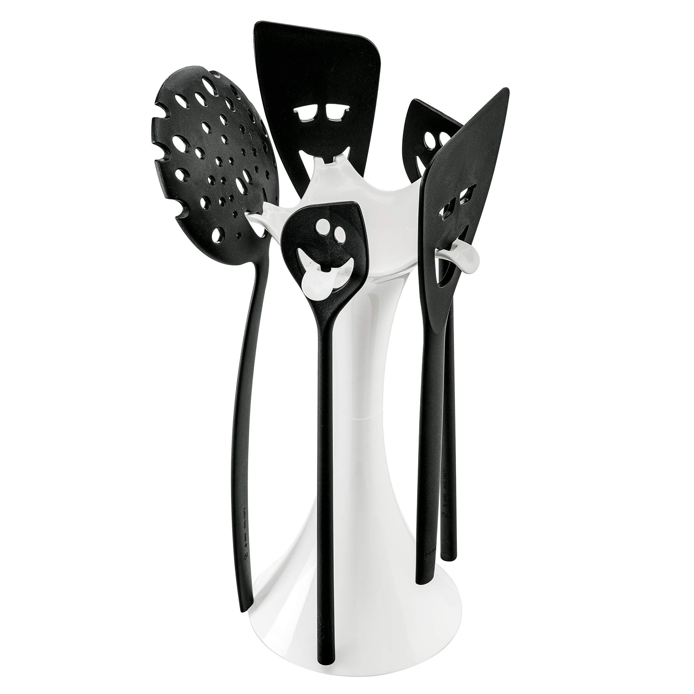 Koziol Utensil Stand Set, White/Black