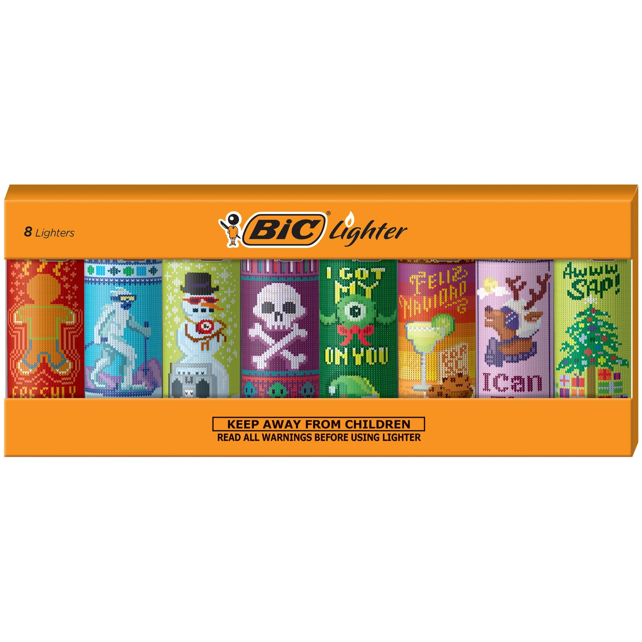 BIC Special Edition Holiday Series Lighter Assortment, 8 Pack