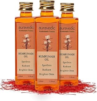 Auravedic Kumkumadi Oil For Face 100 Ml, Pack of 3, Kumkumadi Tailam Face Oil For Glowing Skin, Dark Spot Corrector Face Serum