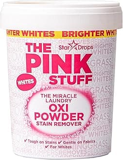 Stardrops - The Pink Stuff - The Miracle Laundry Oxi Powder Stain Remover Specifically Formulated for Whites, 1 kg