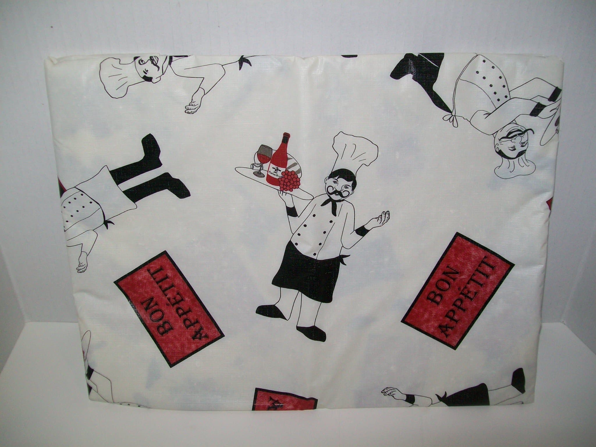 White Oblong Fat Chef Flannel Back Tablecloth (52 X 70)