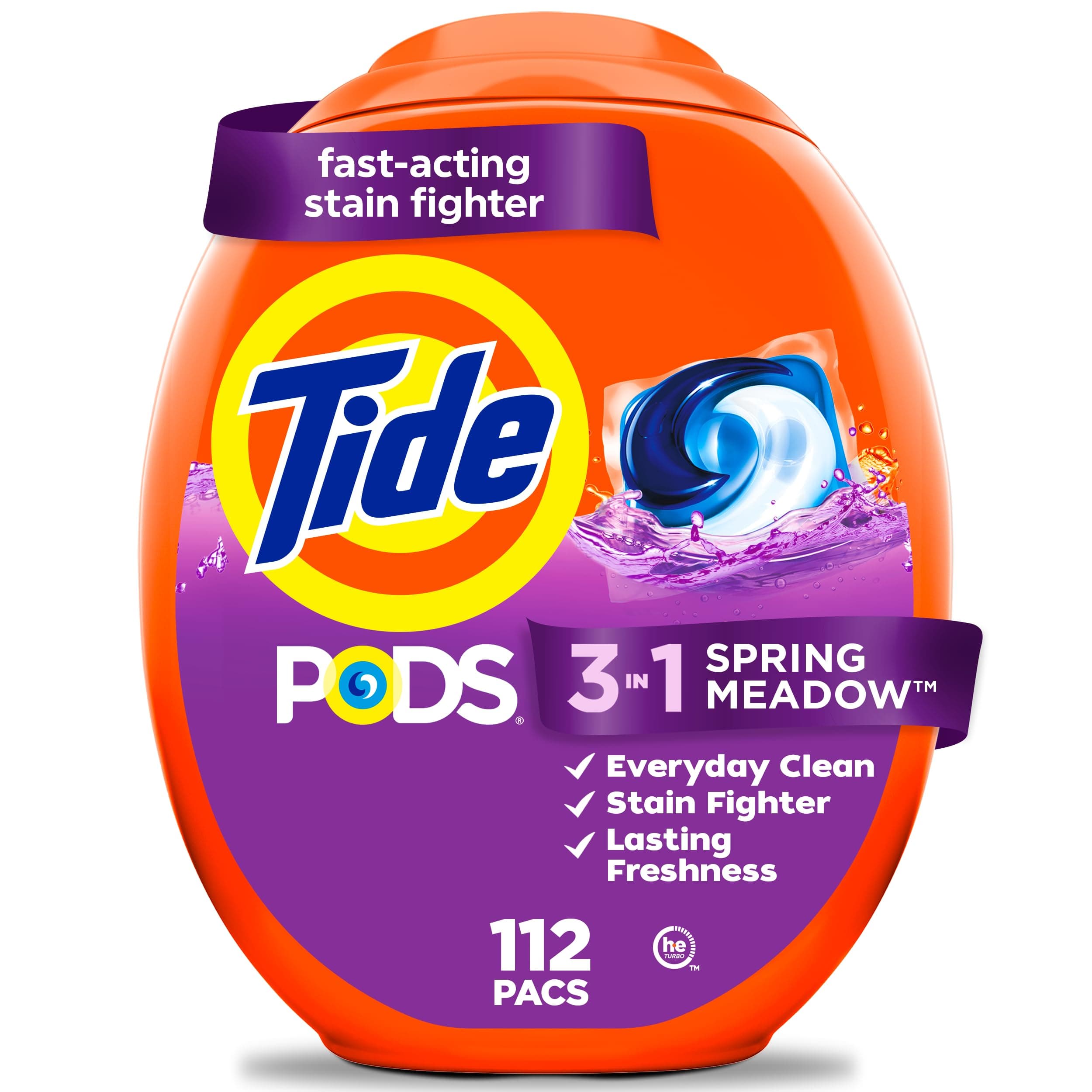 PODS Laundry Detergent Soap Pods, Spring Meadow Scent, 112 count