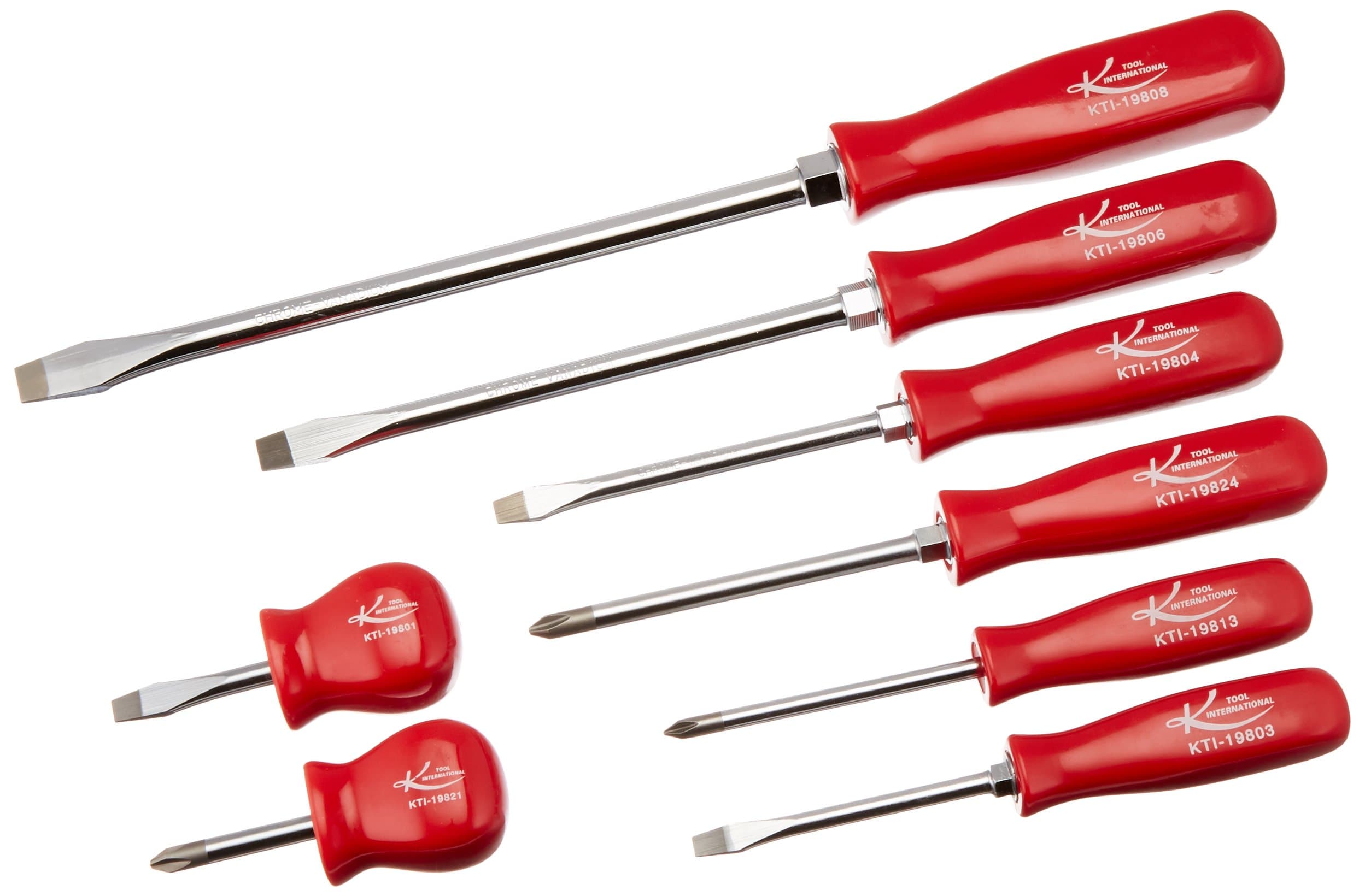 K Tool InternationalScrewdriver Set Phillips & Slotted 8PC RED
