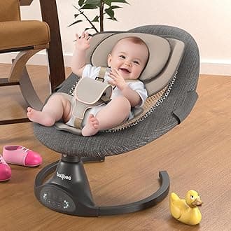 Premium Automatic Electric Baby Swing Cradle for baby with 5 Swing Speed, Soothing Vibrations & Music | Baby Rocker with Mosquito Net, Safety Belt & Removable Babies Toys (Black)