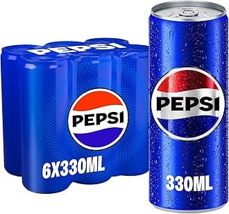 Pepsi Pepsi, Carbonated Soft Drink, Cans, 330ml Pack Of 6