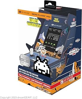 Space Invaders Micro Player: 6.75" Mini Arcade Machine, Fully playable Video Game Collectible