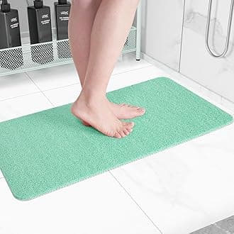 Non-Slip Bathtub Mat, Anti Slip Shower Mat, Fast Drying Bathtub Mats, Foot Scrubber Mat, Anti Slip Mat for Tub, Floor, Bathroom, Kitchen, Home, Hotel (Light Green 40"×16")