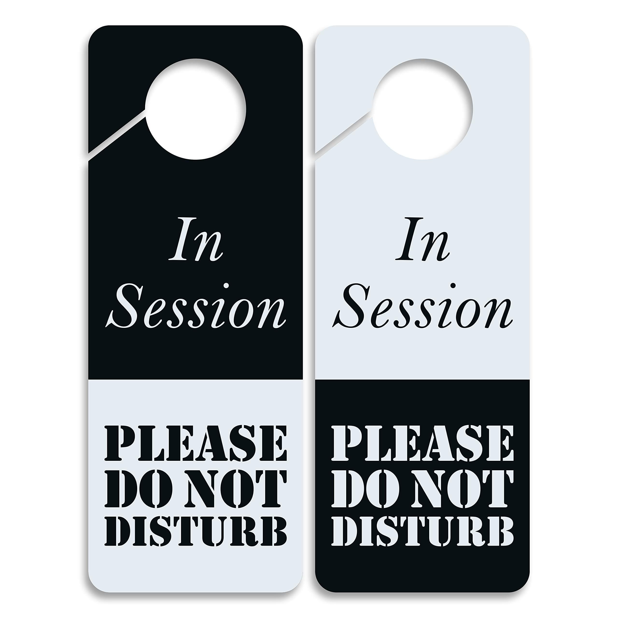 Business Design Do Not Disturb Sign - In Session, 2 Pack, Double Sided, Ideal for Offices, Online Sessions and Meetings, Online Classes, Home Offices, Counseling, Clinics, Therapy, Massage sessions