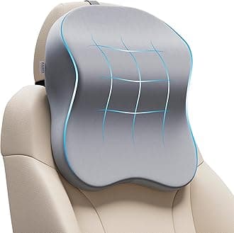 FOVERA Car Neck Rest Pillow | 2 Years Warranty | Memory Foam Neck Pillow for Car, Car Seat Head Rest Cushion for Neck & Cervical Support - Relieves Neck Pain (Large, Grey, Pack of 1)