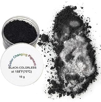 Atlanta Chemical Engineering Temperature Activated Thermochromic Powder Pigment Black Changing to COLORLESS (Translucent White) at 158F/70C Perfect for Electronics Overheating Indicator