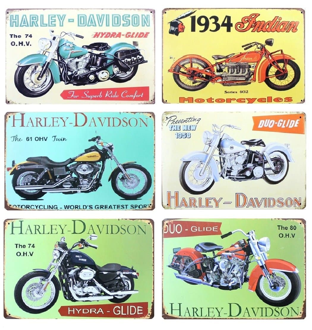Harley Davidson Retro Tin Sign - 11.8'' X 7.87'' - 6pcs/lot