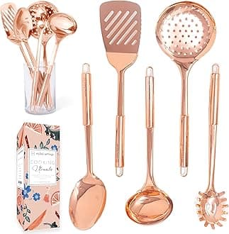 Styled Settings Copper Cooking Utensils Set - 5-Piece Copper