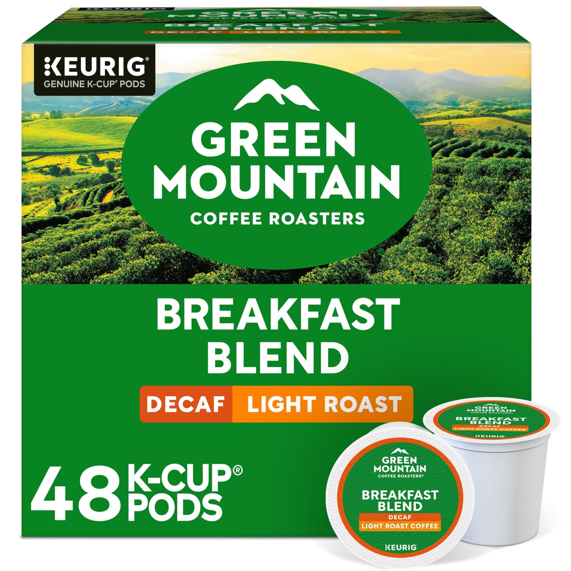 Green Mountain Coffee Roasters Decaf Breakfast Blend, K-Cup Portion Pack for Keurig K-Cup Brewers (Pack of 48)