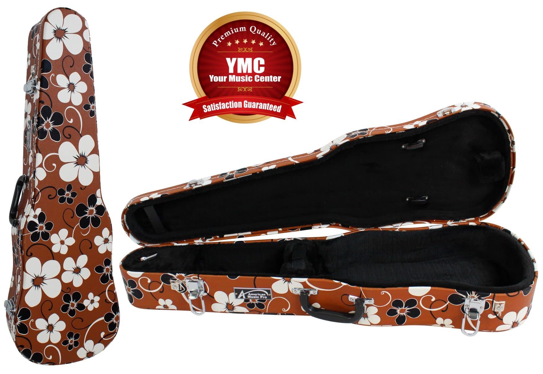 YMC 4/4 Full Size Violin Hard Case - Flower Exterior