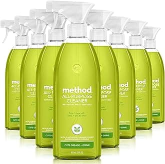 Method All Purpose Cleaner, Lime + Sea Salt, 28 Fl Oz (Pack of 8), Eco-Friendly Multi-Surface Cleaning Spray