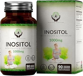 EN Myo-Inositol Chromium & Folate Blend | 1000mg Myo Inositol Per Serving | 90 Vegan Myoinositol Capsules | Inositol Supplement | Vitamins for Women | Non GMO & Allergen Free | Made in UK