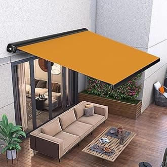 Retractable Patio Awning Fabric Retractable Awnings For Patio Sunsetter Fabric Replacement Replacement Canvas 2x1.5m(6.5x4.9 FT) Shade Awning For Sun Shutter UV Rain Snow Protection Frameless Grey(Yel