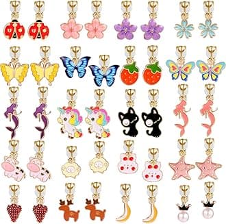 20 Pairs Kids Clip on Earrings for Girls - Cute Animal Clipon Earrings Pack for Little Girls - Colorful Flower Clip-on Earrings Set for Teens Girls