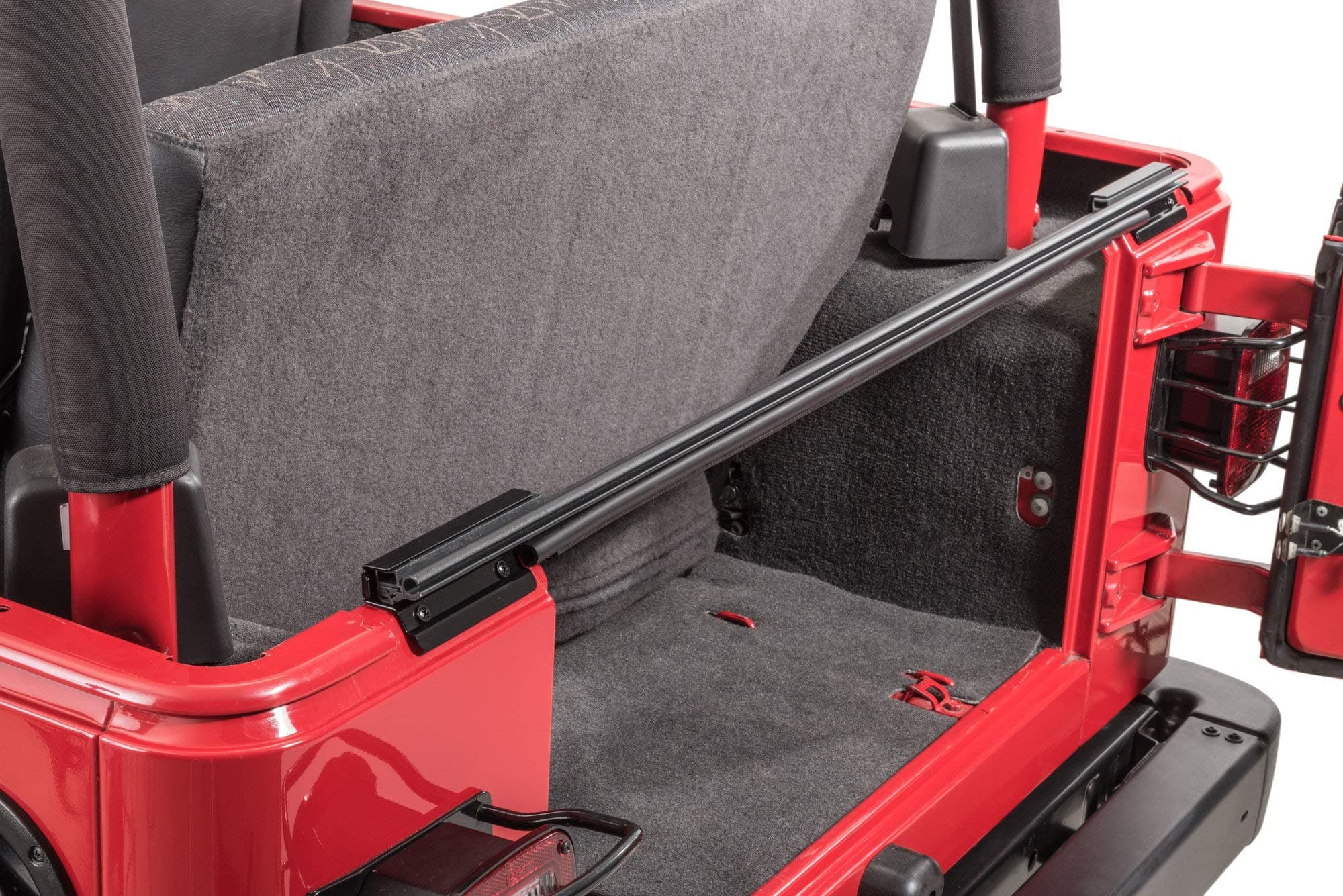 MasterTop Replacement Tailgate Bar Kit - Fits Jeep Wrangler 1987-2006 YJ, TJ and Unlimited LJ - Compatible with Soft Tops and Tonneau Covers - Metal Construction with Durable Rubber Weather Seal