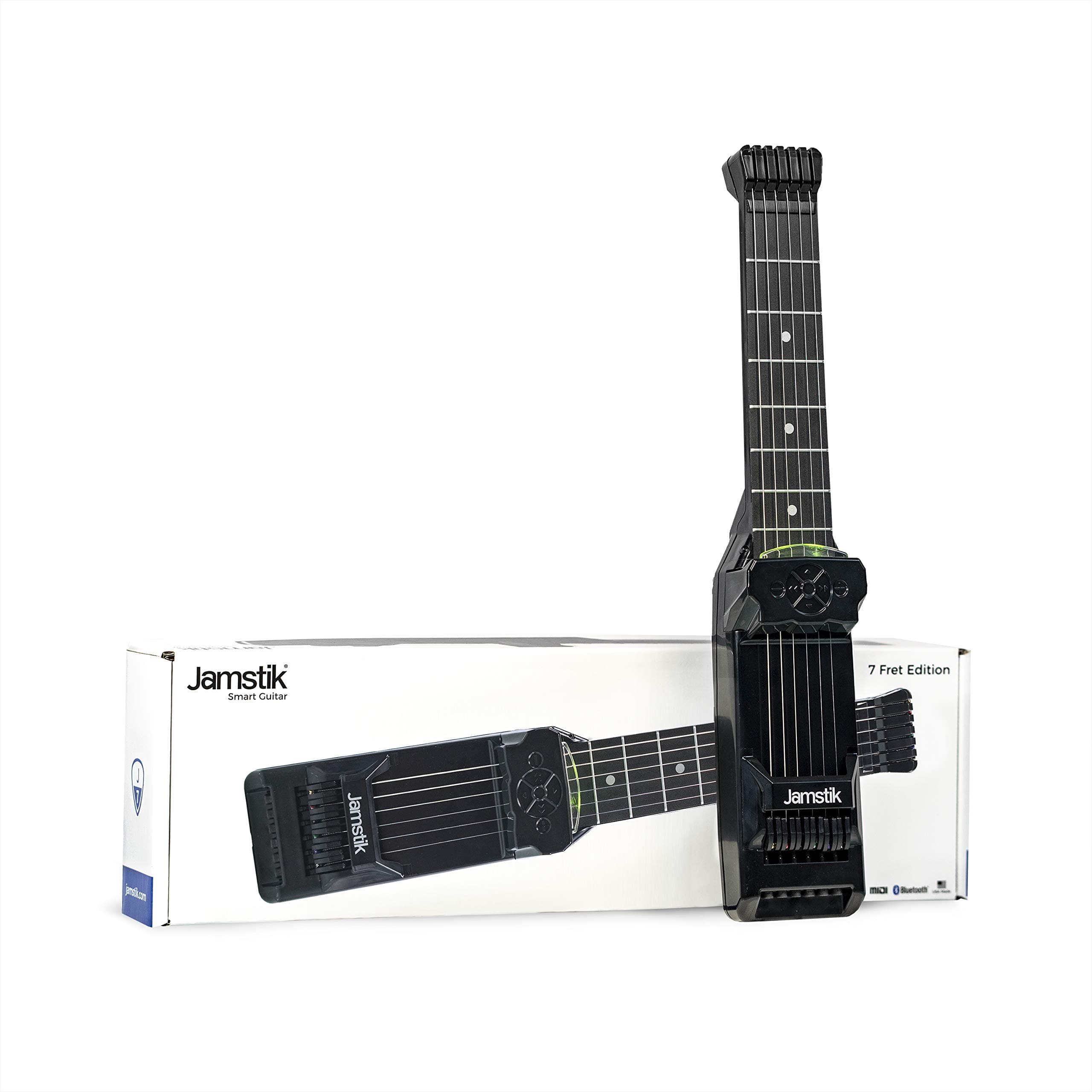 Jamstik 7 Fret Portable Smart Wireless Guitar and MIDI Controller for Innovative Learning, Practising and Playing with 7 Frets (Black)
