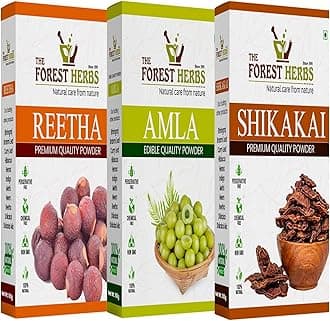 The Forest Herbs Natural Care From Nature 100% Natural Organic Amla, Reetha, Shikakai Powder For Hair Care, 300G (Pack Of 3)