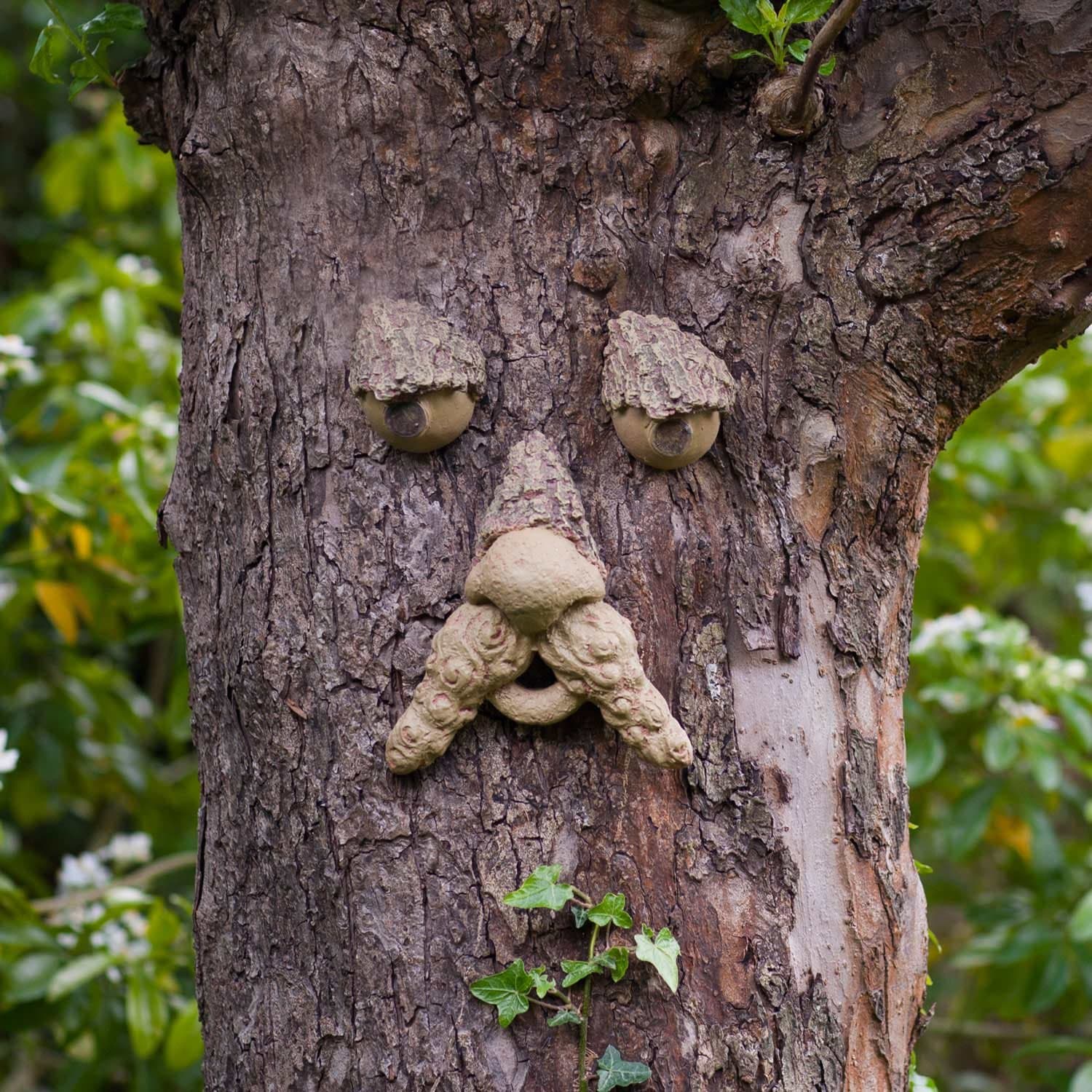 Little Jack Forest Tree Face – Fun Garden Ornament Statue – Great Garden Fun for Kids or to give as a Gift Present.
