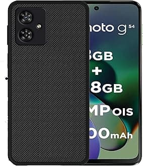 Super Frosted Shield Pro Back Silicone Soft Mobile Case Compatible With Motorola G54 5G Dotted Slim-Fit Design Tpu Shockproof Cover, Black